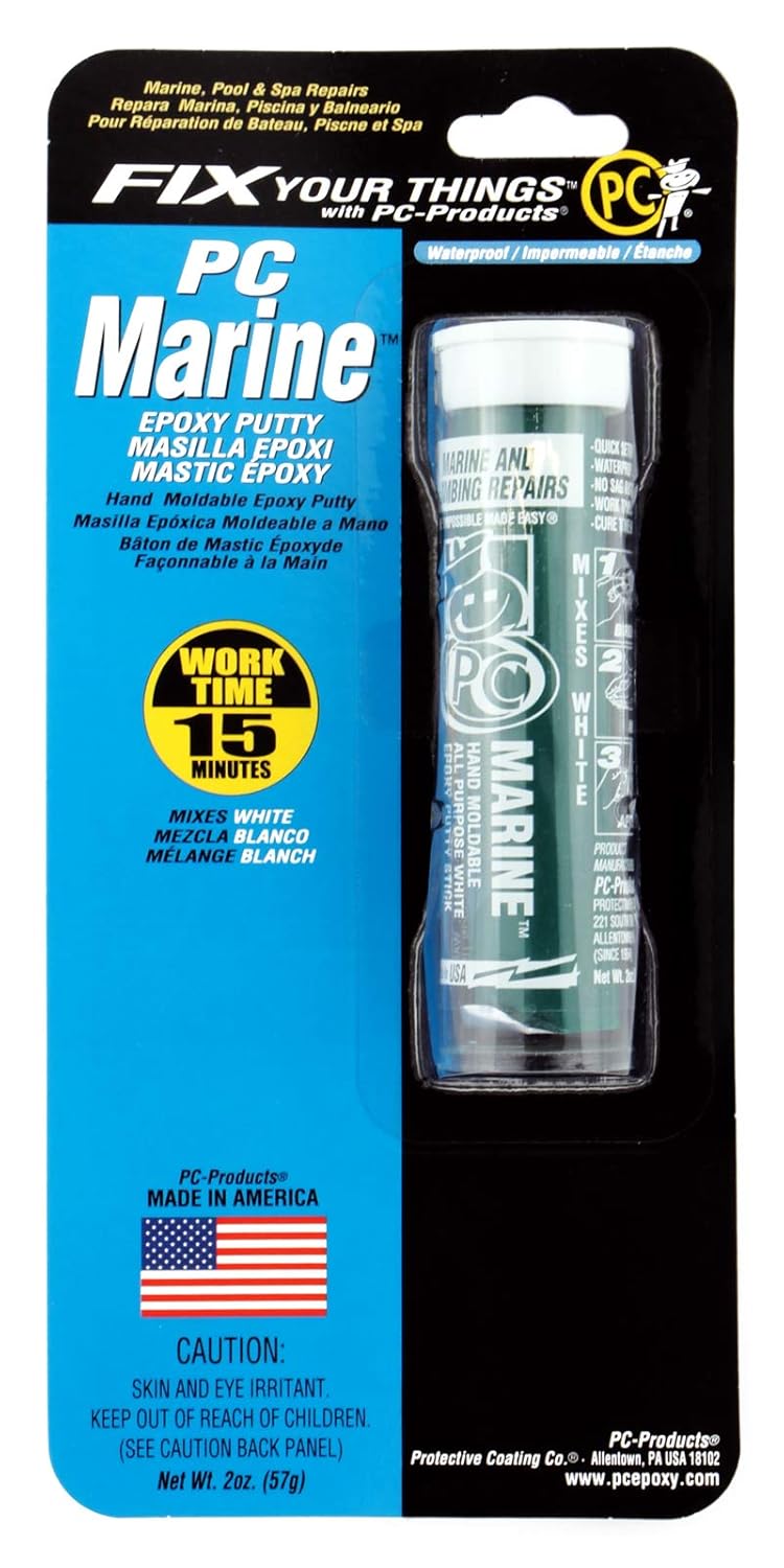 PC Products 25567 PC-Marine Moldable Epoxy Putty, 2oz Stick, Waterproof and Versatile for Marine and Pool Repairs - Image 1